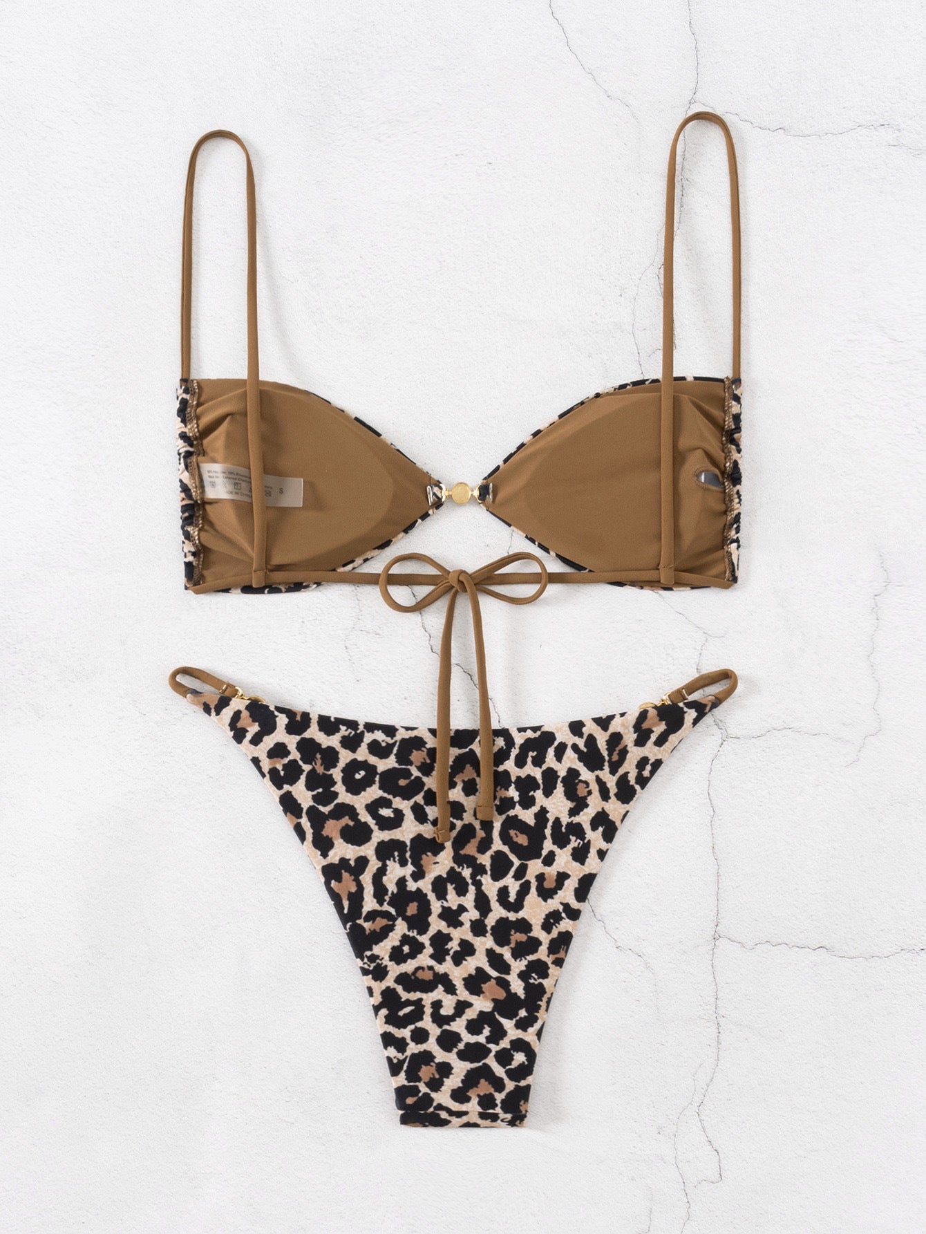 Women's Leopard Print Triangle Bikini Set