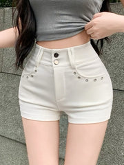 NURO Asymmetric High-Waist A-Line Shorts