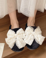 NURO Bow Accent Closed-Toe Slippers for Women