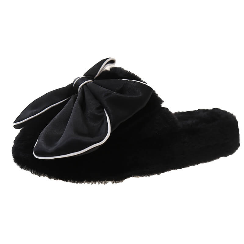 NURO Bow Accent Closed-Toe Slippers for Women