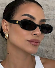 NURO Cat-Eye Ellipse Sunglasses Small Frame Retro UV400 Shades