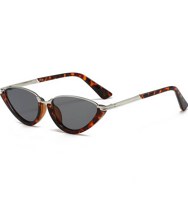 NURO Cat-Eye Semi-Rimless Sunglasses Retro Butterfly Frame UV400 Shades