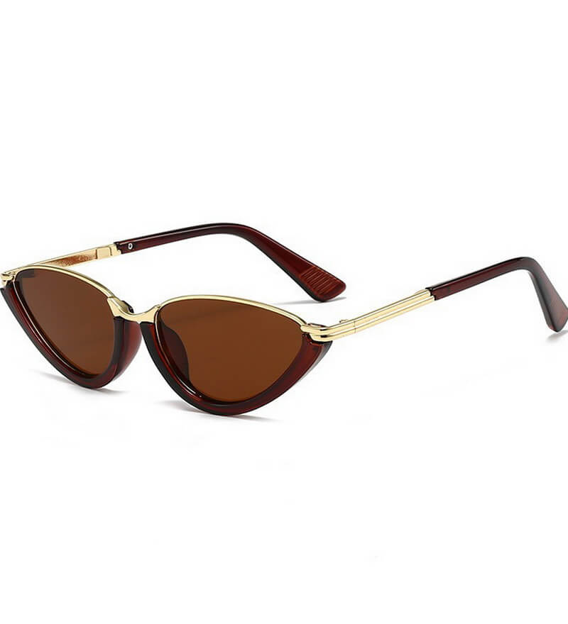 NURO Cat-Eye Semi-Rimless Sunglasses Retro Butterfly Frame UV400 Shades