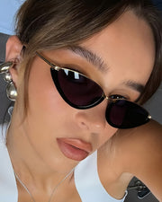 NURO Cat-Eye Semi-Rimless Sunglasses Retro Butterfly Frame UV400 Shades
