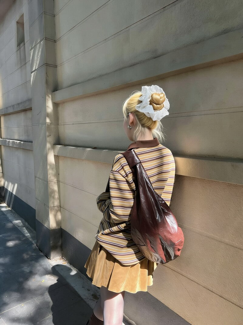 NURO Color Block Striped Hoodie, Oversized Pullover Sweatshirt with Graphic Print, Unisex Streetwear Long Sleeve Top