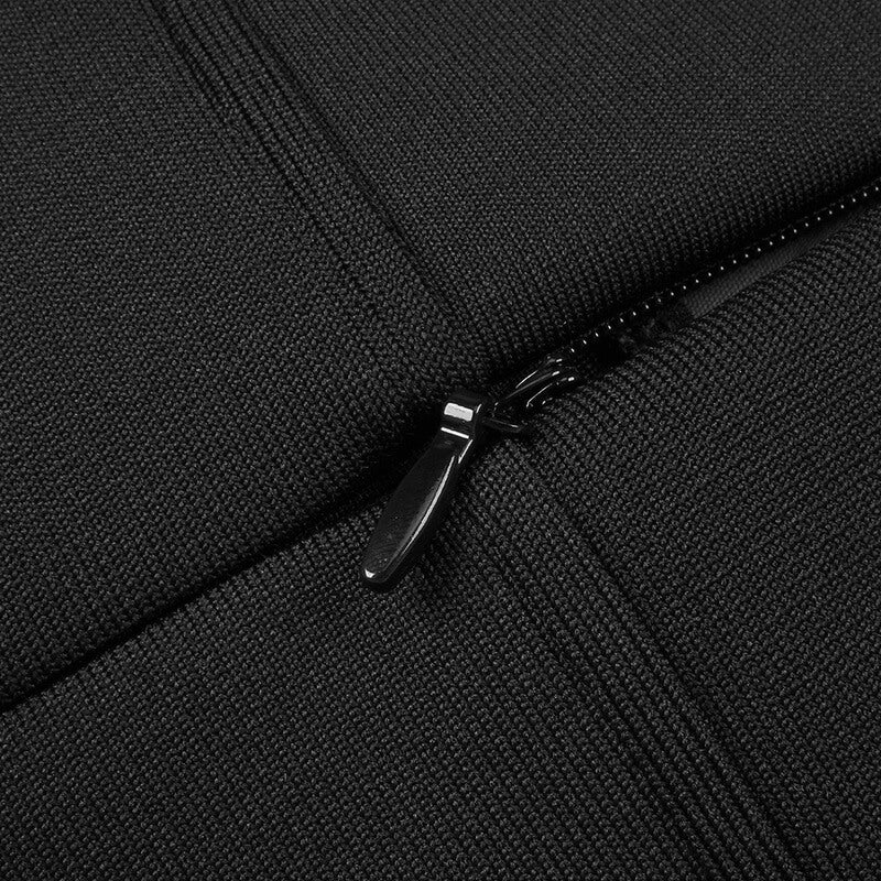 NURO Crisscross Strap Long Sleeve Knit Bodycon Maxi Dress