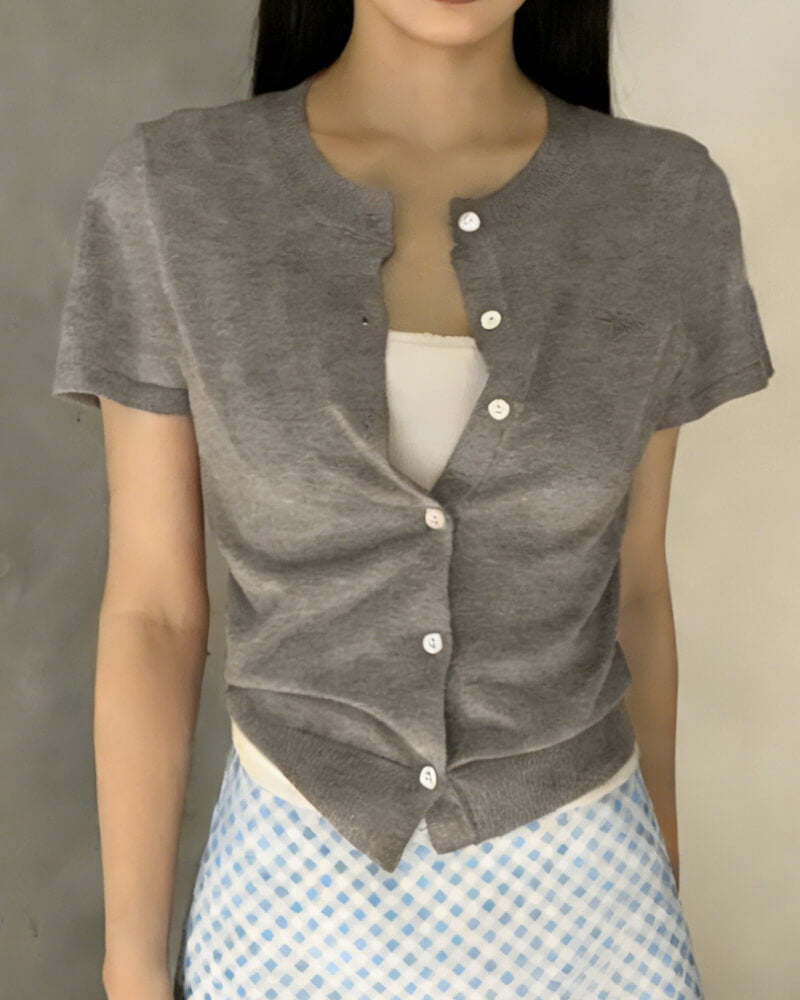 NURO Cropped Knit Cardigan