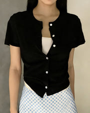 NURO Cropped Knit Cardigan
