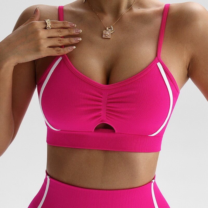 NURO Cross-Back Sports Bra with Removable Pads