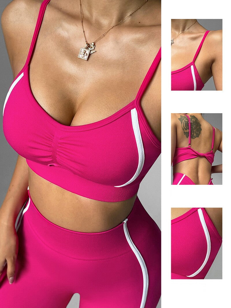NURO Cross-Back Sports Bra with Removable Pads