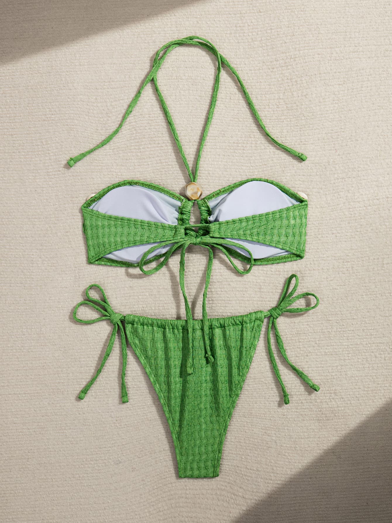 NURO Cross halter neck tube top sexy shell jewelry bikini