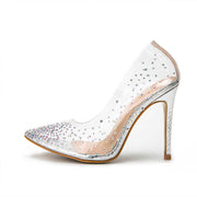 NURO Crystal Embellished Pointed Toe Stiletto Ankle Boots for Women