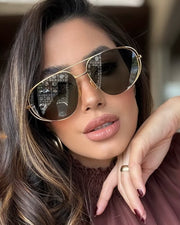 NURO Double Bridge Aviator Sunglasses UV400 Pilot Style Shades