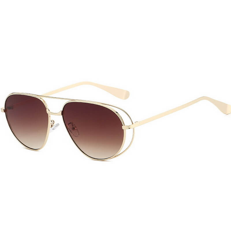 NURO Double Bridge Aviator Sunglasses UV400 Pilot Style Shades