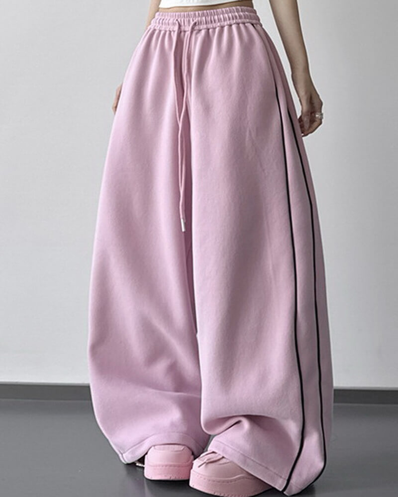 NURO Drawstring High Waist Wide Leg Pants for Women