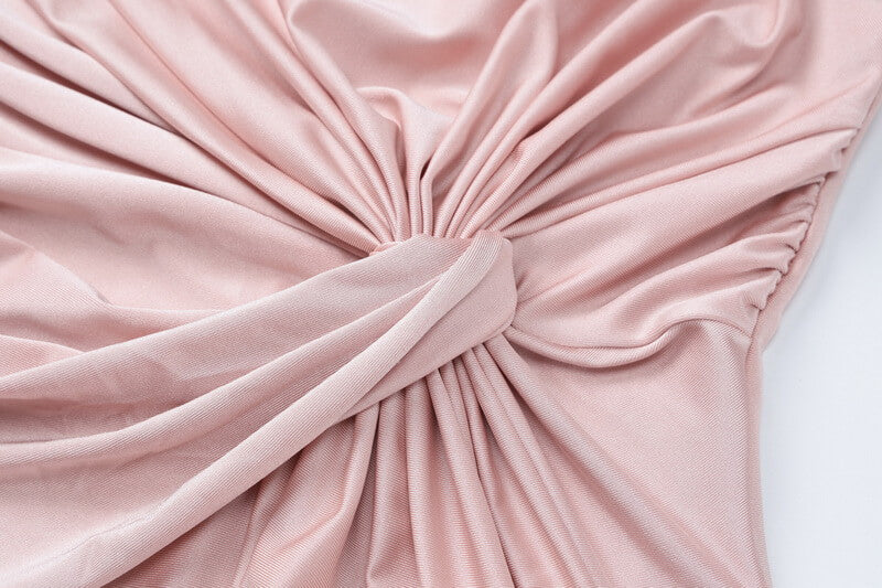 NURO Elegant Long Sleeve Pleated Maxi Evening Gown