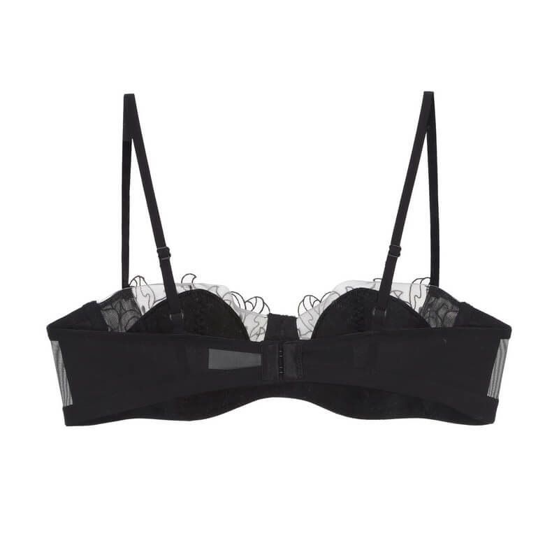 NURO Embroidered Lace Underwire Bra Set - French Style Light Support