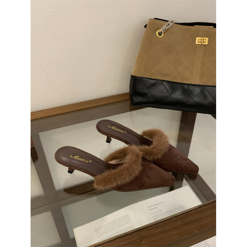 NURO Faux Fur Lined Platform Loafers for Women