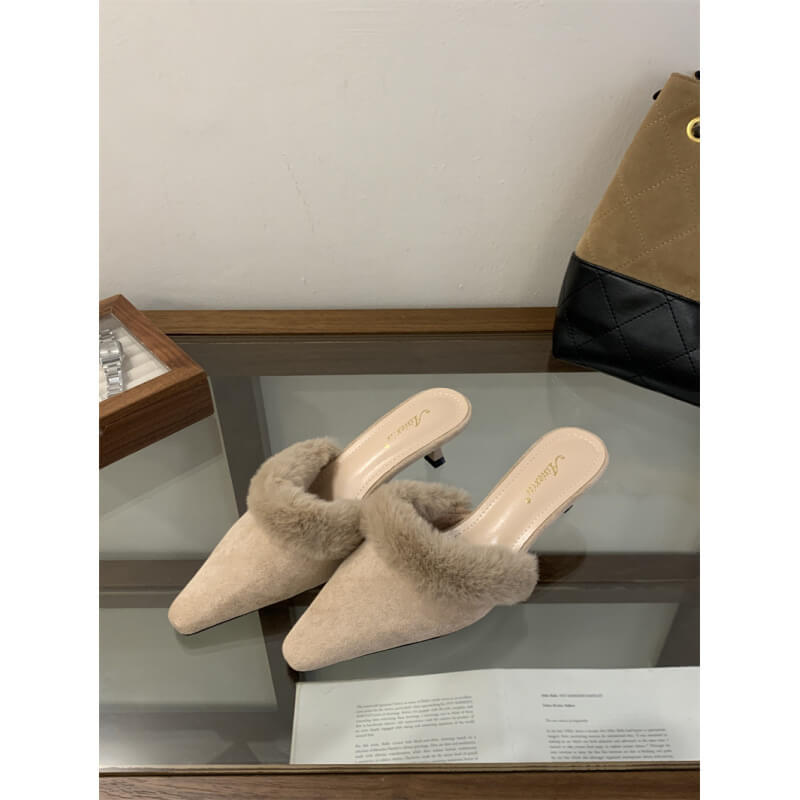 NURO Faux Fur Lined Platform Loafers for Women