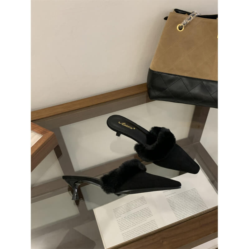 NURO Faux Fur Lined Platform Loafers for Women