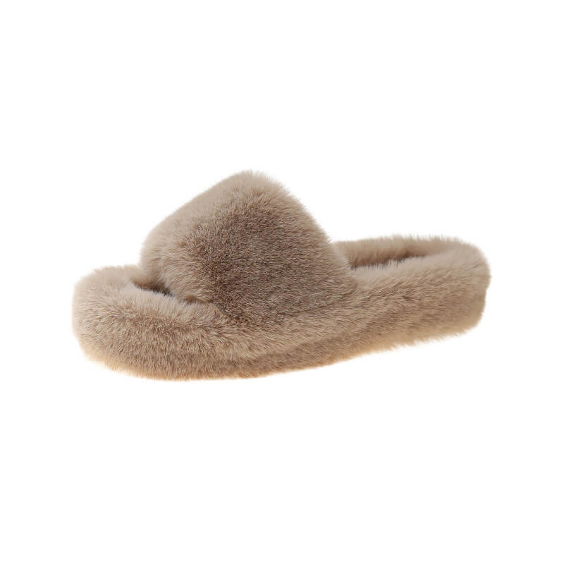 NURO Faux Fur Slide Slippers for Women