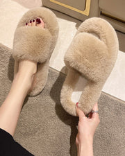 NURO Faux Fur Slide Slippers for Women
