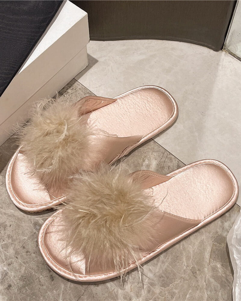 NURO Floral Embellished Slide Sandals for Women