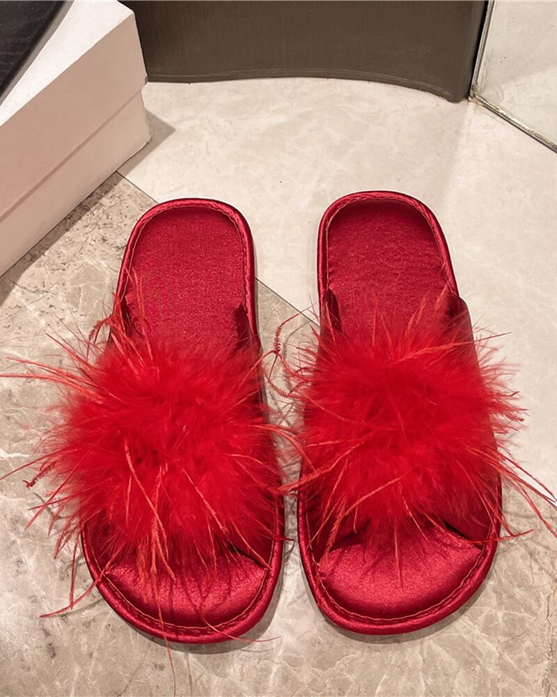NURO Floral Embellished Slide Sandals for Women