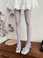 NURO Floral Fishnet Sheer Tights for Women