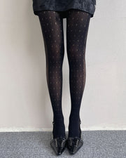 NURO Floral Lace Panel Tights for Women