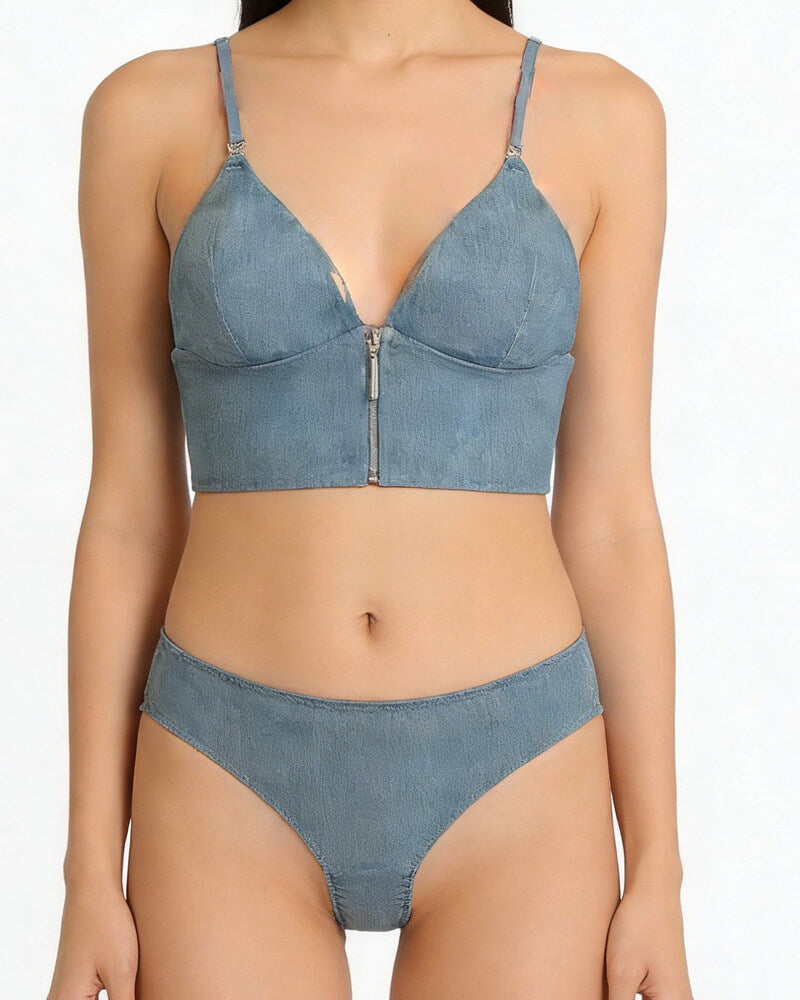 NURO Front Closure Bralette - Seamless Triangle Cup Comfort Bra