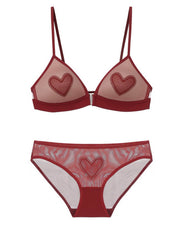 NURO Front Closure Embroidered Triangle Bra - Wireless Comfort Light Support