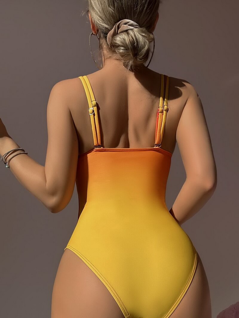 NURO Gradient Seamless One-Piece Swimsuit with Starfish Clasp