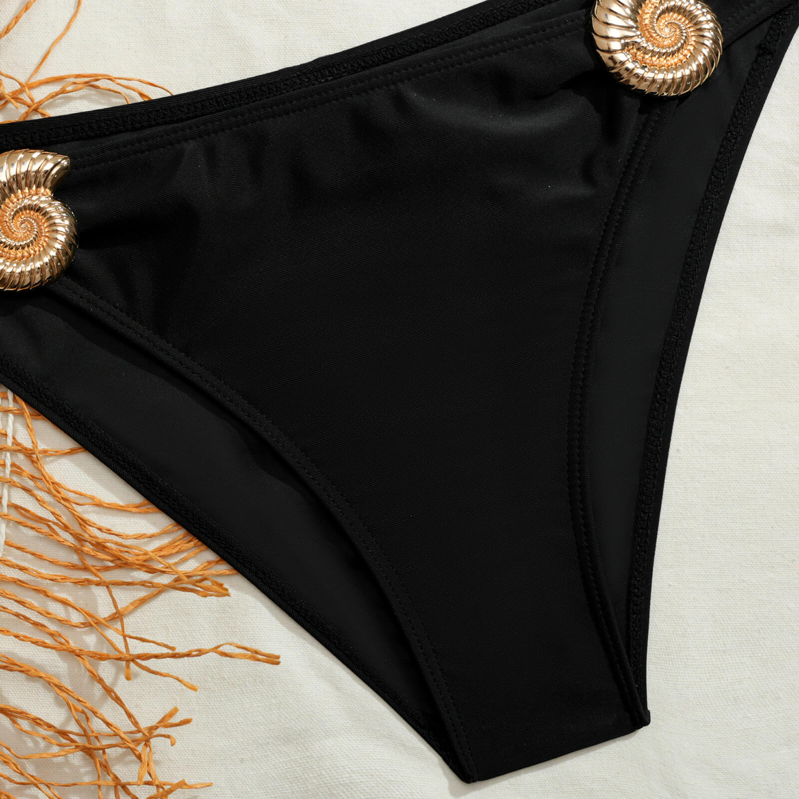 NURO Halter Bikini Set with Metal Ring Detail