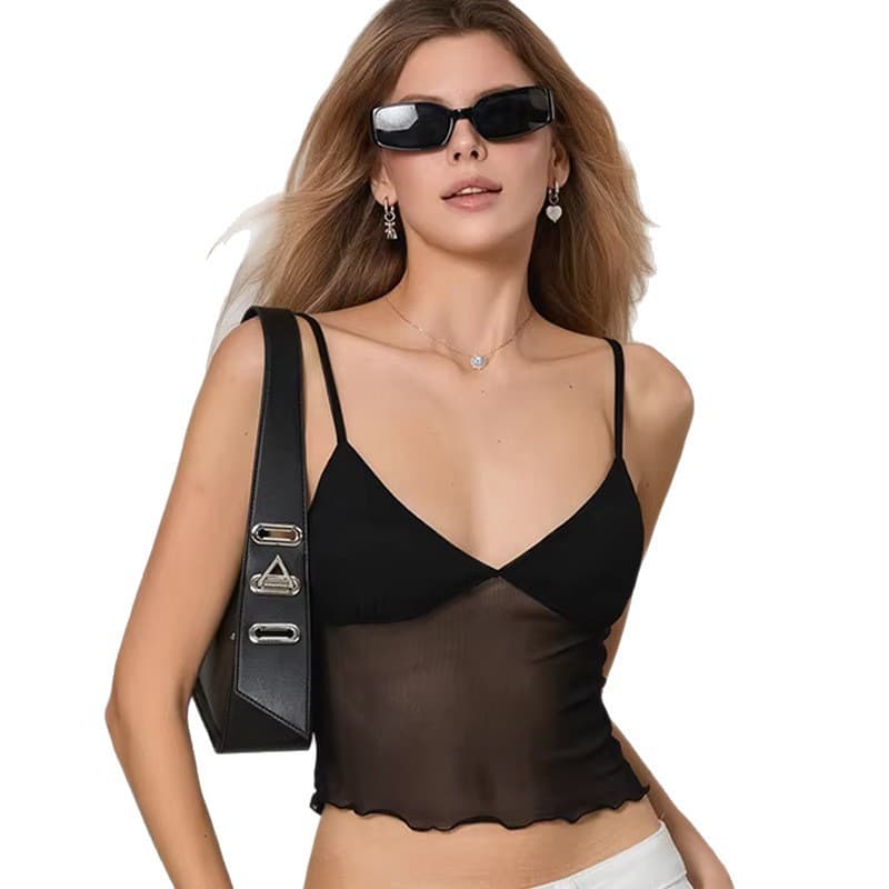NURO Halter Neck Crop Top Backless High Stretch Camisole
