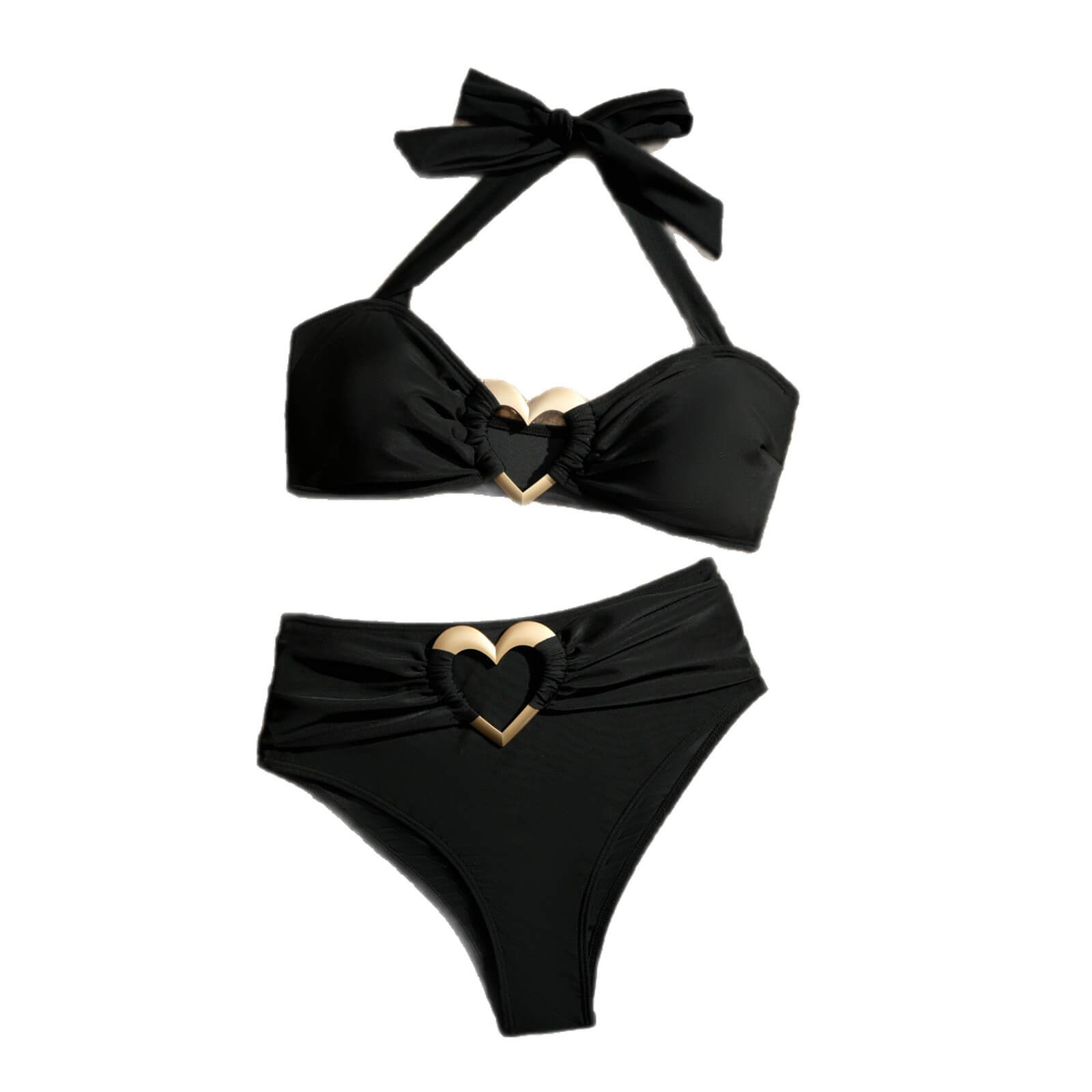 NURO Halter Tie-Dye Bikini Set with Heart Metal Ring