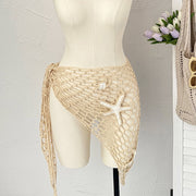NURO Hand-Crochet Starfish Beach Cover-Up Scarf