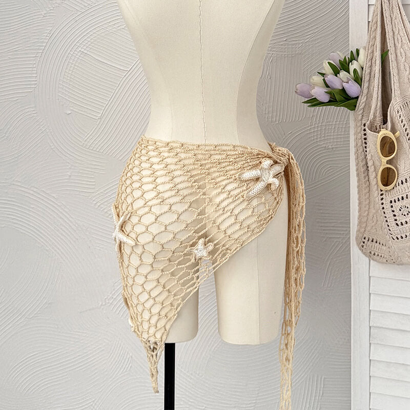 NURO Hand-Crochet Starfish Beach Cover-Up Scarf