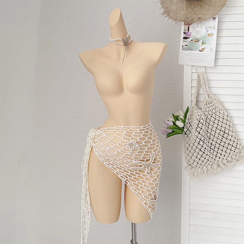 NURO Hand-Crochet Starfish Beach Cover-Up Scarf