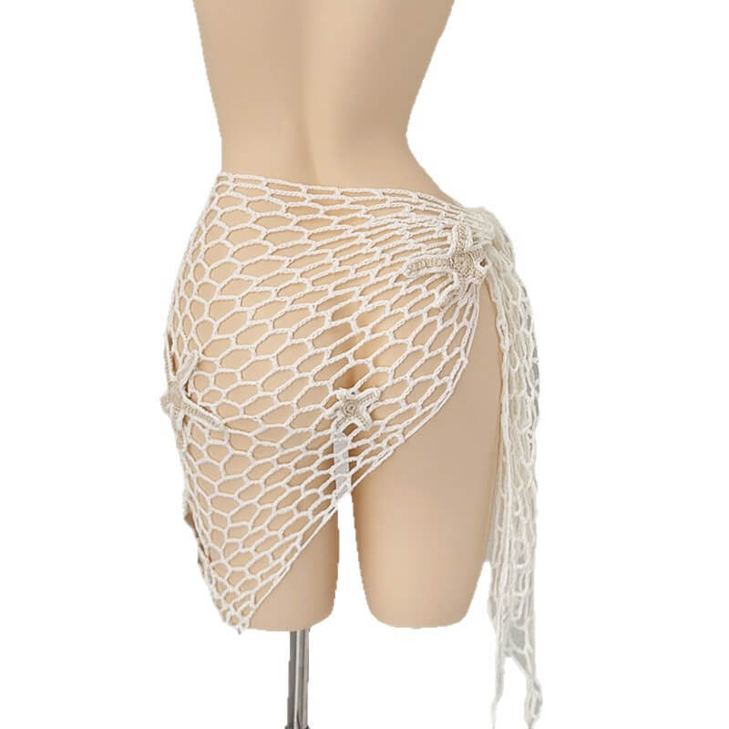 NURO Hand-Crochet Starfish Beach Cover-Up Scarf