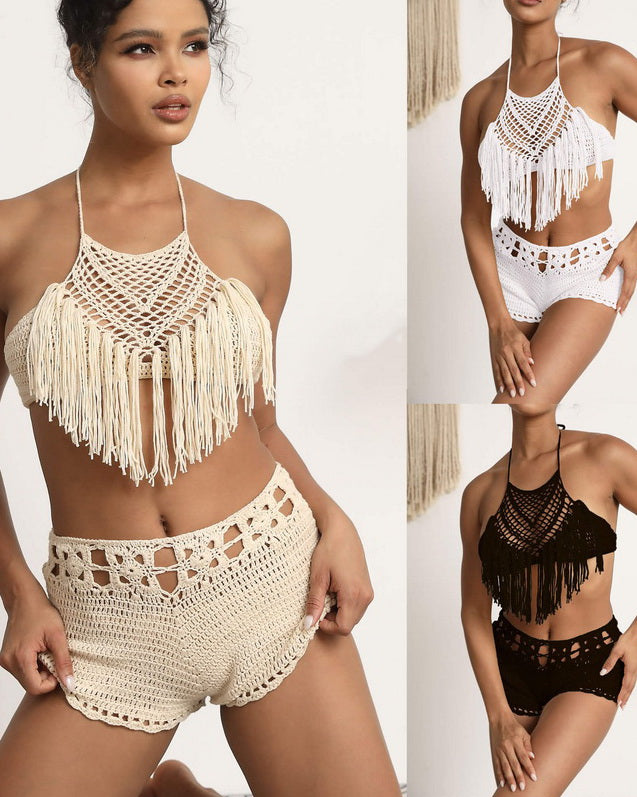 NURO Hand-Crochet Tank Bikini Set