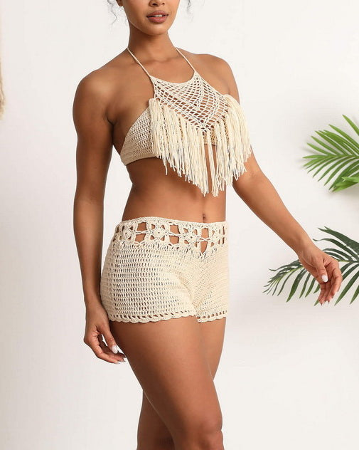 NURO Hand-Crochet Tank Bikini Set
