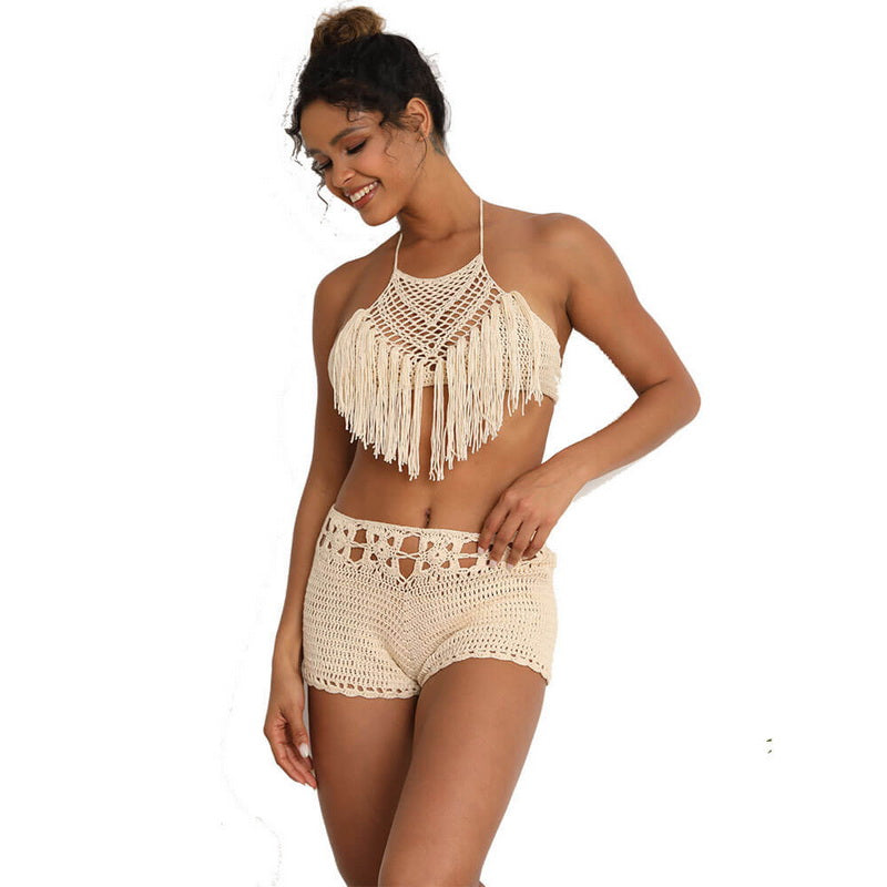 NURO Hand-Crochet Tank Bikini Set