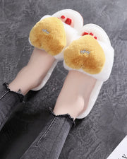 NURO Heart Plush Slide Slippers for Women