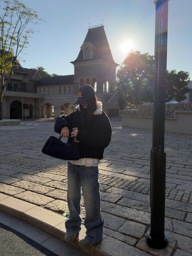 NURO Heavyweight Faux Fur Collar Parka, Mid-Long Puffer Coat with Non-Detachable Collar, Oversized Streetwear Winter Jacket