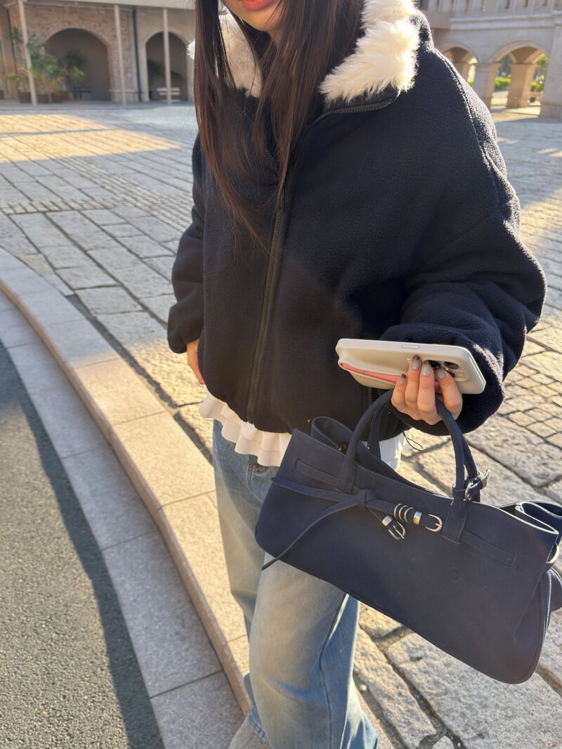 NURO Heavyweight Faux Fur Collar Parka, Mid-Long Puffer Coat with Non-Detachable Collar, Oversized Streetwear Winter Jacket