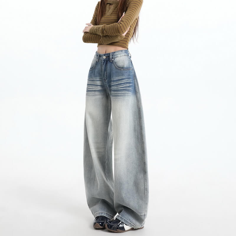 NURO High-Waist Wide-Leg Jeans