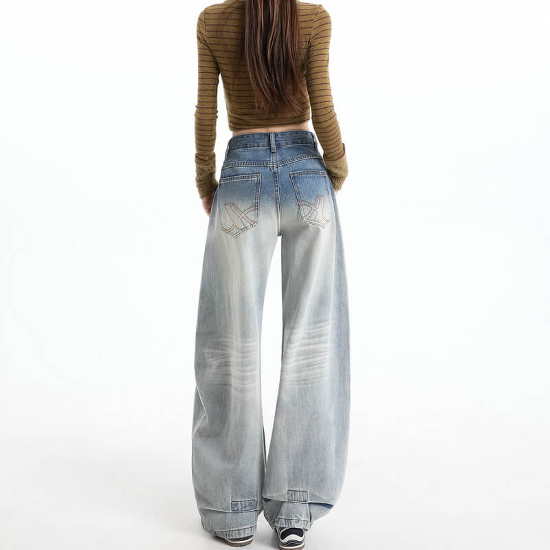 NURO High-Waist Wide-Leg Jeans