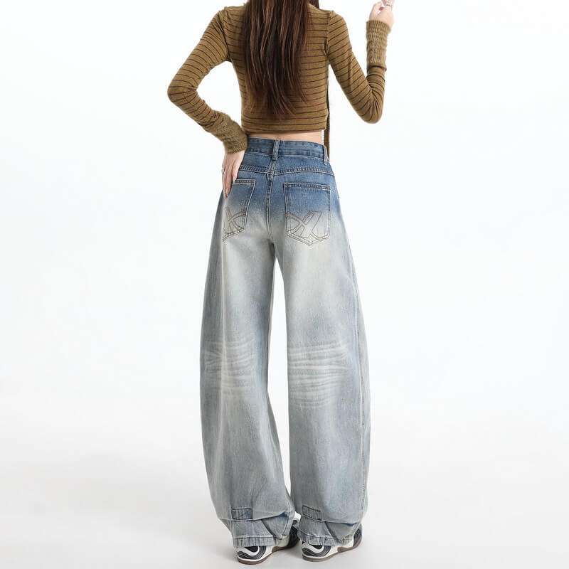 NURO High-Waist Wide-Leg Jeans