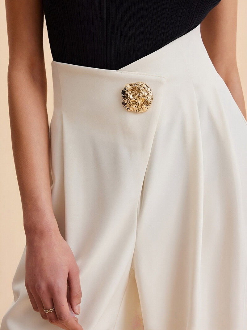 NURO High-Waisted Wide Leg Pocket Pants for Women